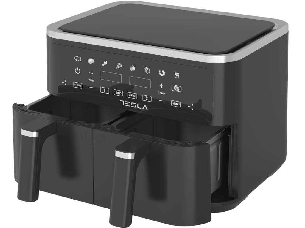 Tesla Air Fryer TESLA AF900BSD 2400W/4.5L+4.5L/digital panel/crna-inox