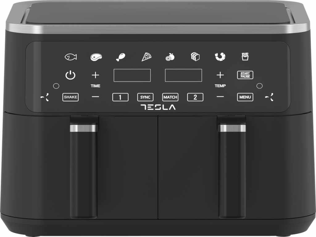 Tesla Air Fryer TESLA AF900BSD 2400W/4.5L+4.5L/digital panel/crna-inox