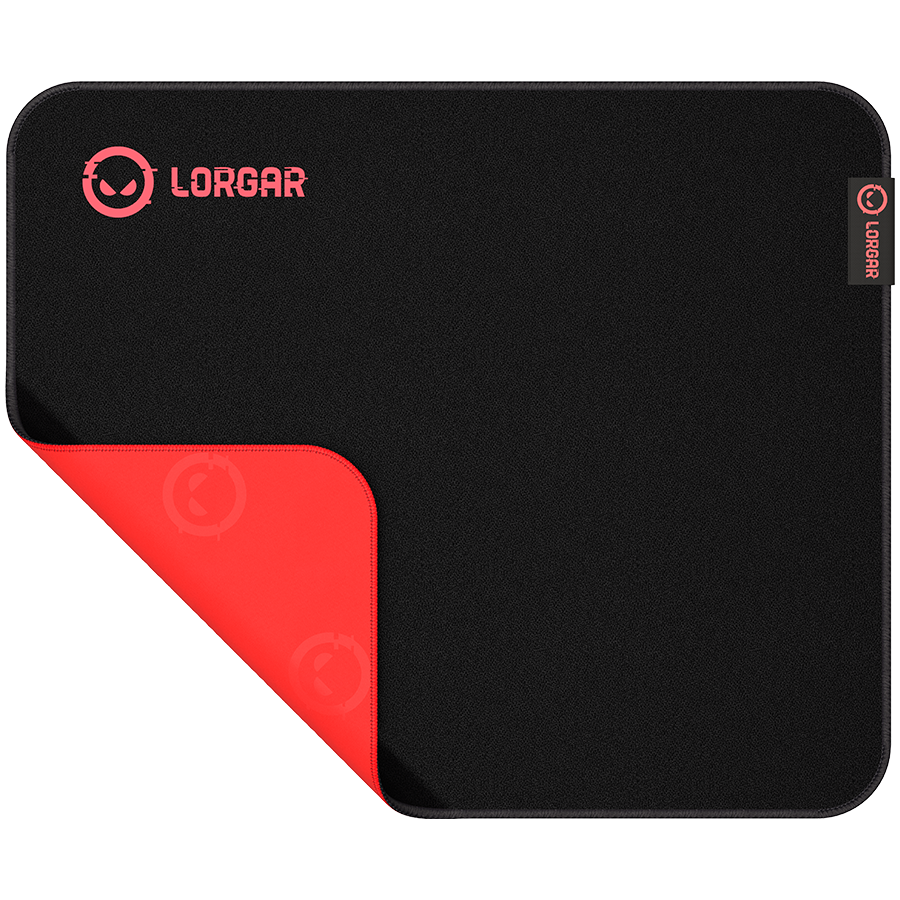 Lorgar Main 323, Gaming mouse pad, Precise control surface, Red anti-slip rubber base, size: 360mm x 300mm x 3mm, weight 0.21kg