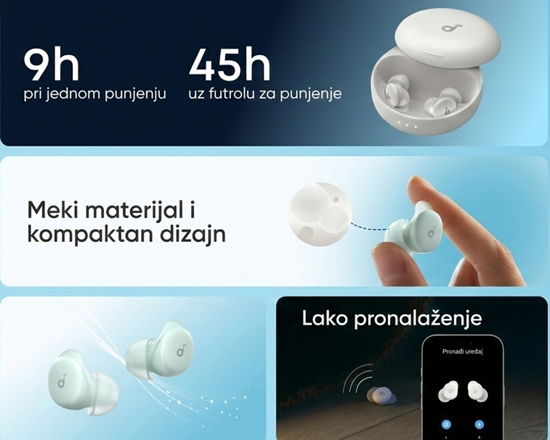 ANKER Soundcore Sleep A30 Noise Masking bluetooth bežične bubice zelene