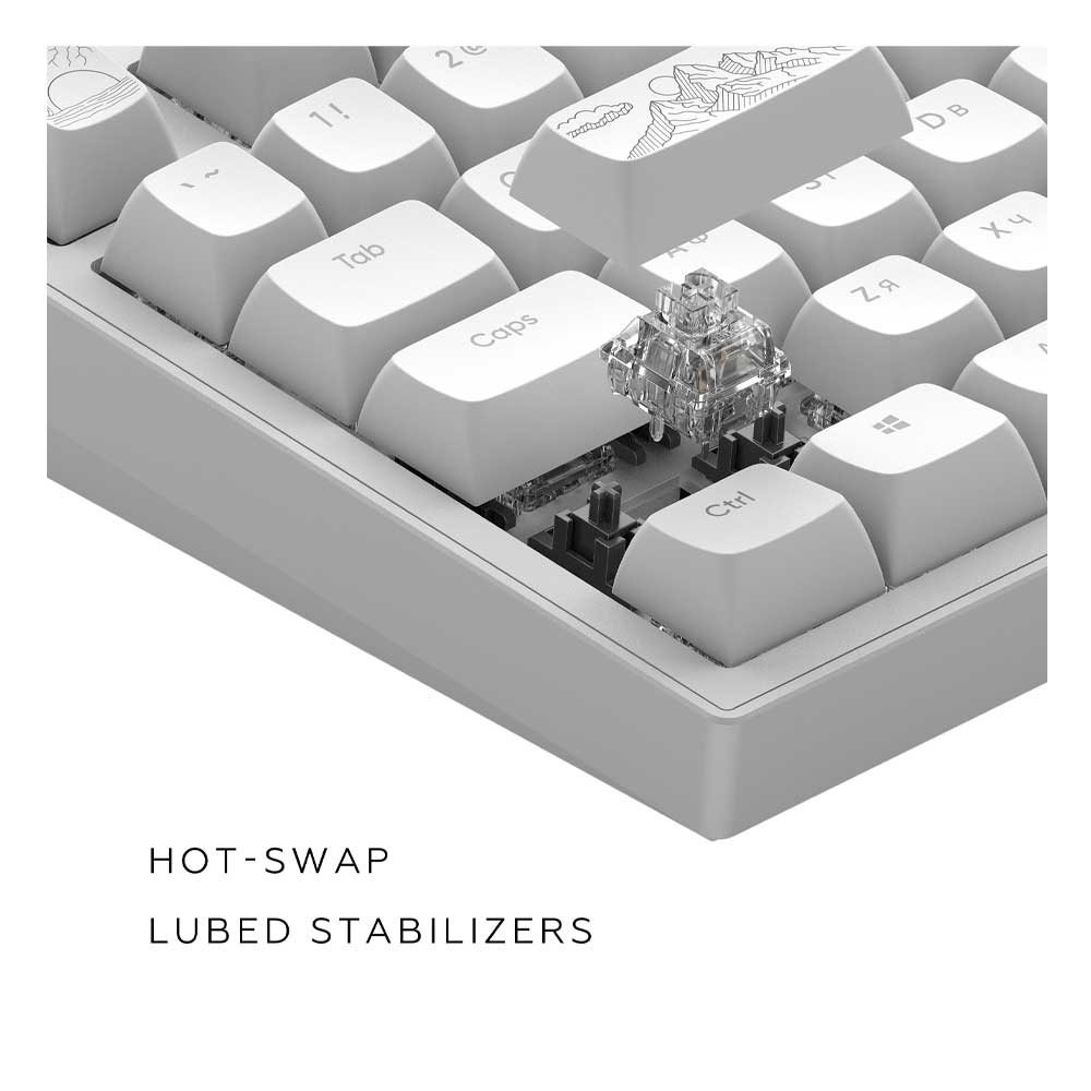 Dark Project ALU Terra Nostra White - Wired Gaming Keyboard (ANSI/UA)
