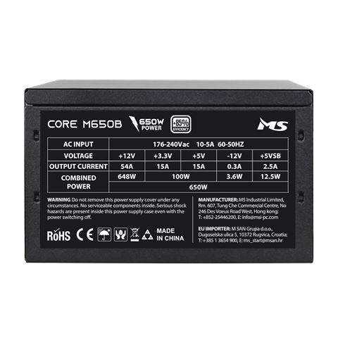 MS NAPAJANJE MS CORE M650B