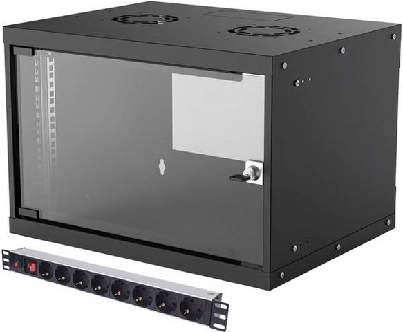 Intellinet ormar zidni 6U/400mm 714143 + 8-Output PDU 713986