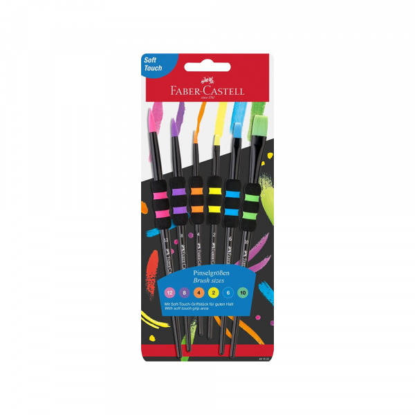 Četkice Faber Castell soft grip set 1/6 black 481622