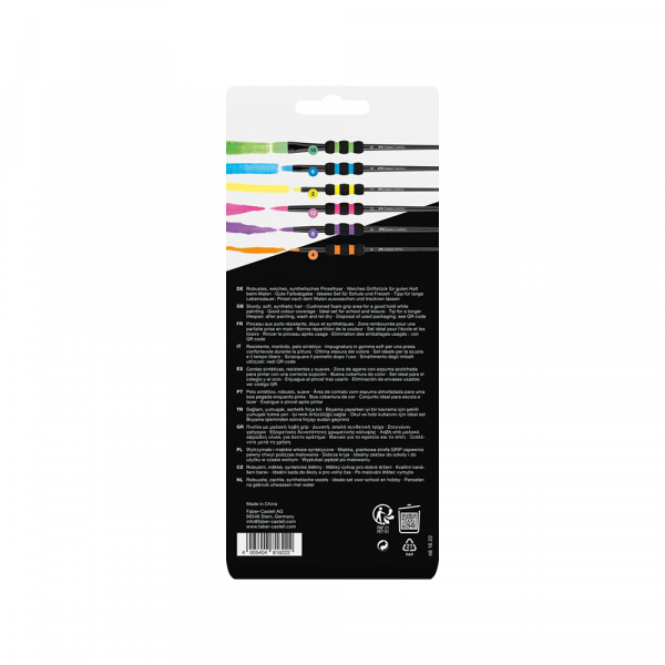 Četkice Faber Castell soft grip set 1/6 black 481622