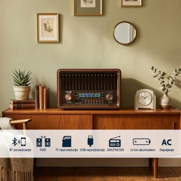 ELEMENTA Retro RGB Bluetooth Radio 8075BT/B