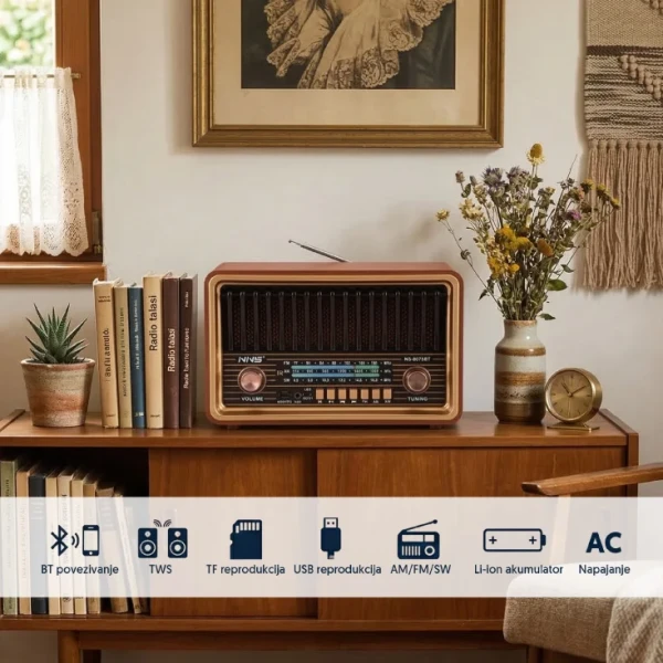 ELEMENTA Retro RGB Bluetooth Radio 8075BT