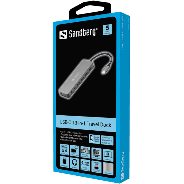 Sandberg 13-in-1 USB-C Docking Station