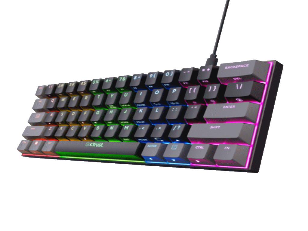 Tastatura TRUST GXT867 ACIRA 60% MINI/Gaming/ US/crna