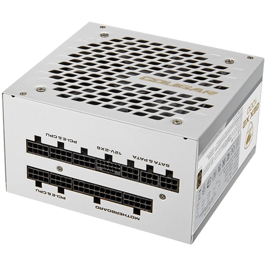 COUGAR GEXX2 1000 PSU,80 plus Gold, 1000W, Fully Modular, PCI-E 5.0 support, Color - WHITE