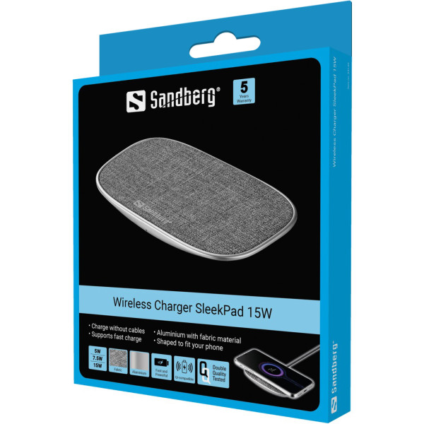 Sandberg Bežični punjač Sandberg SleekPad 441-60 15W/Aluminium/USB-C
