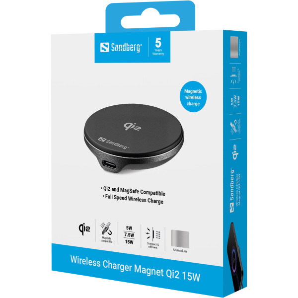 Sandberg Bežični punjač Sandberg Maget 441-61 15W Qi2/MagSafe
