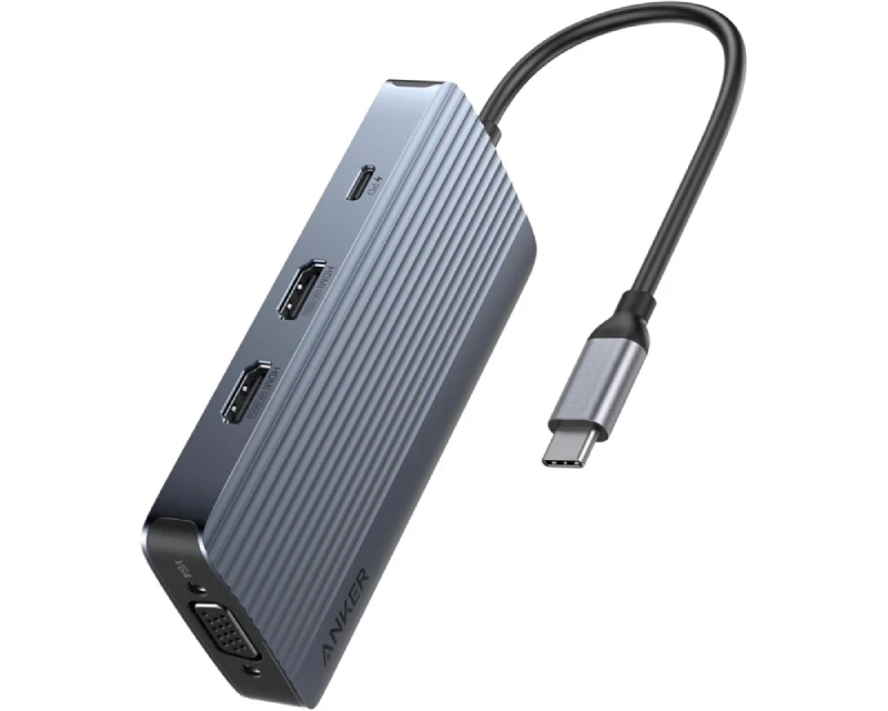 ANKER USB-C Data Hub 8u1 sivi