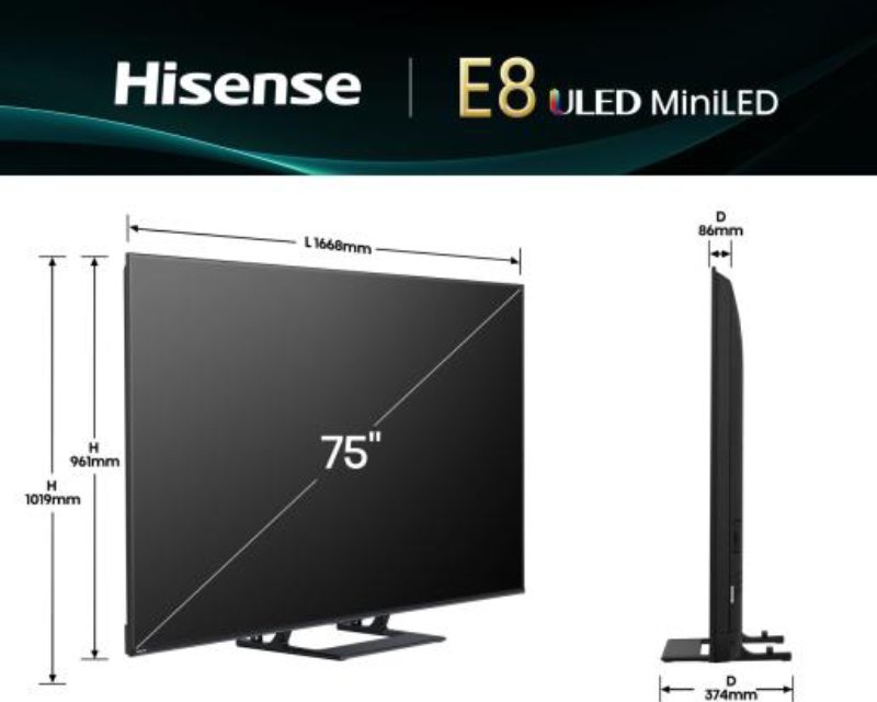 HISENSE 75E8Q 75" Mini-LED 4K UHD Smart TV
