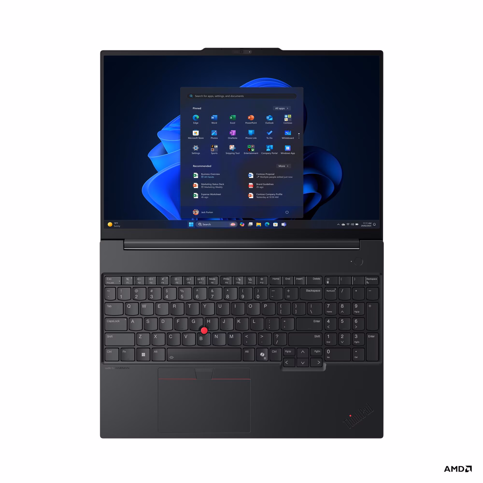 Lenovo Laptop ThinkPad E16 16", R7 250, 16GB, 512GB, Win11Pro, 21ST001WCX