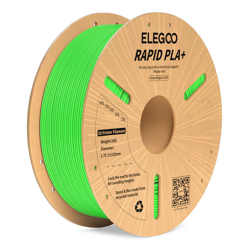 ELEGOO RAPID PLA+ 1.75mm Green 1kg-Paper Plate