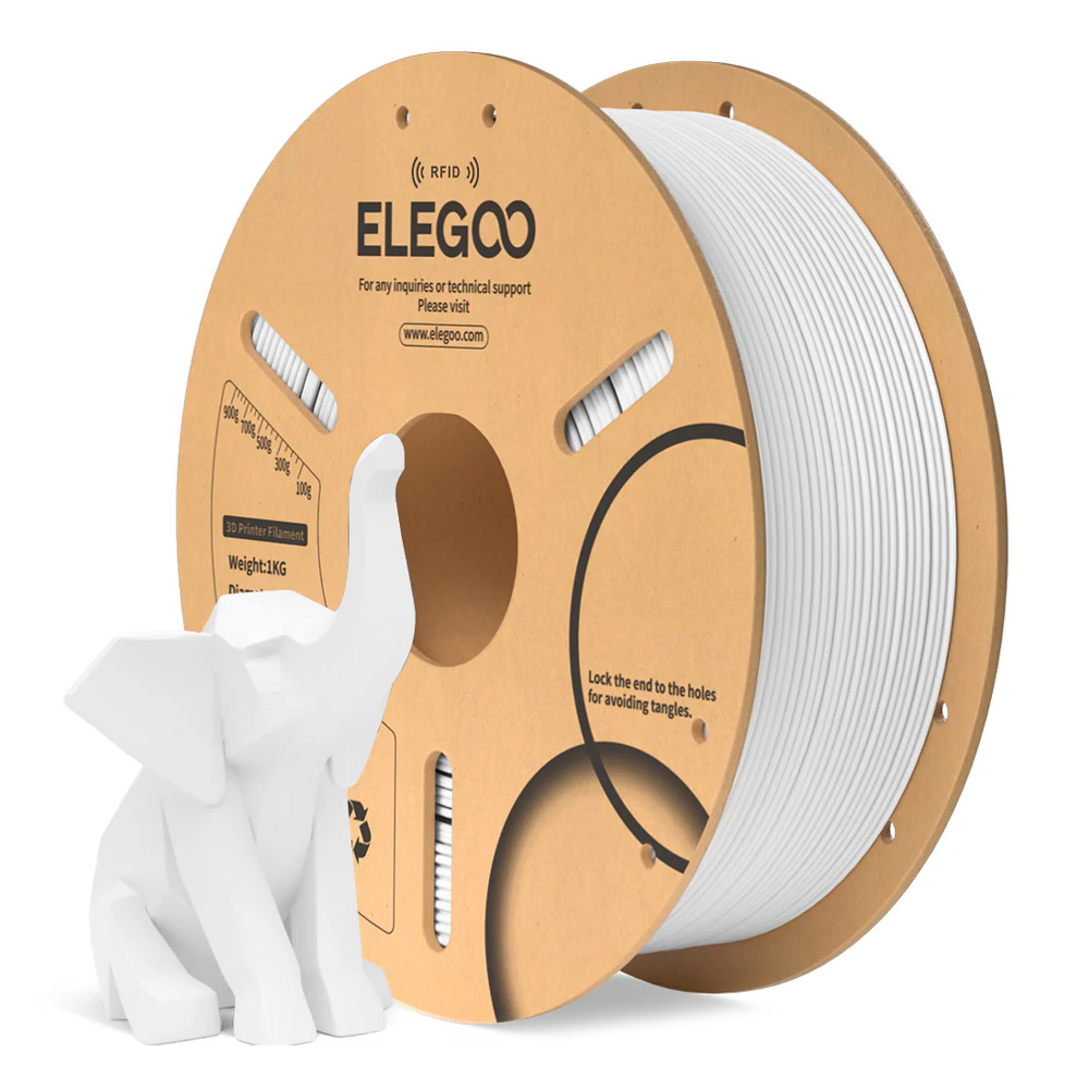 ELEGOO PLA White 1,75 mm / 1000 g Paper Spool(RFID)