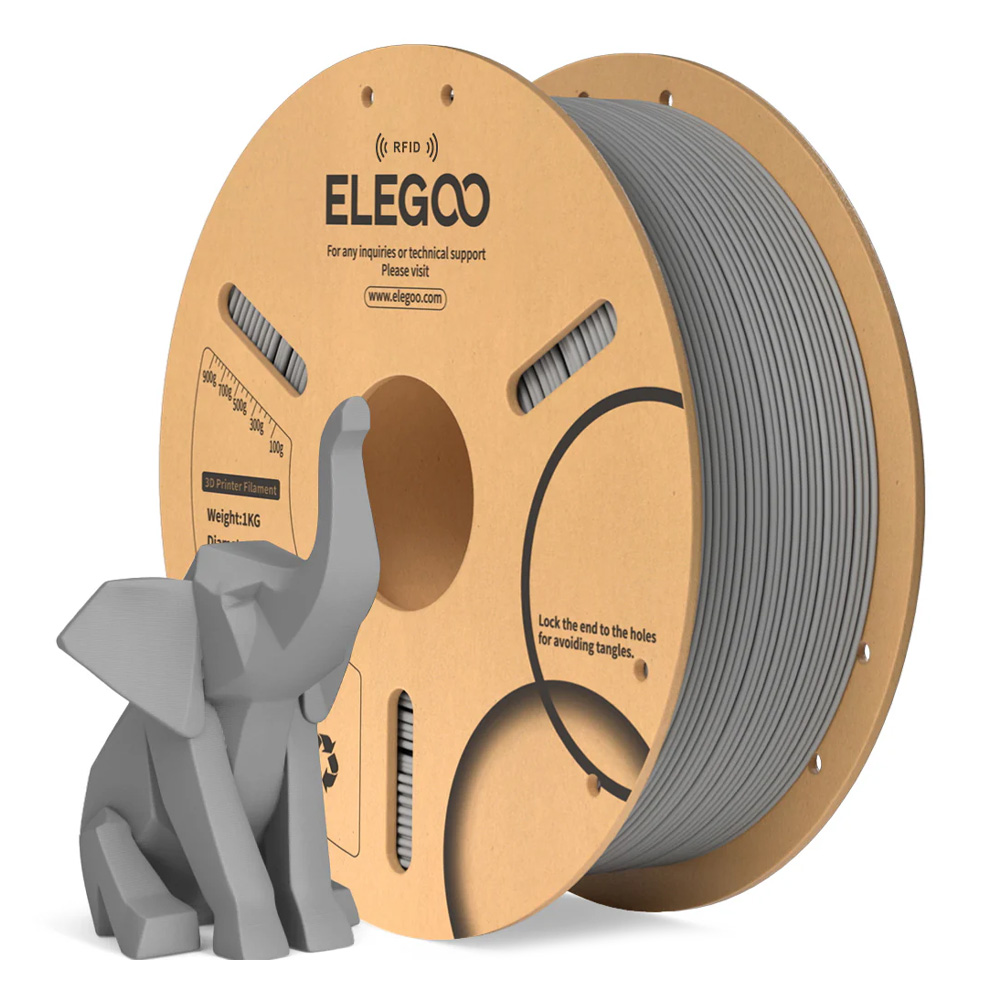 ELEGOO PLA Grey 1,75 mm / 1000 g Paper Spool(RFID)