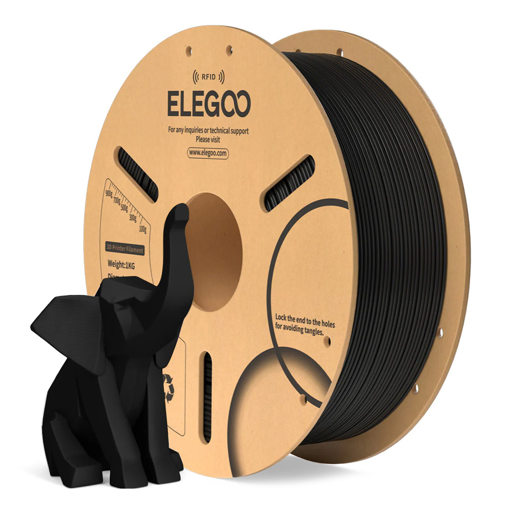 ELEGOO PLA Black 1,75 mm / 1000 g Paper Spool(RFID)