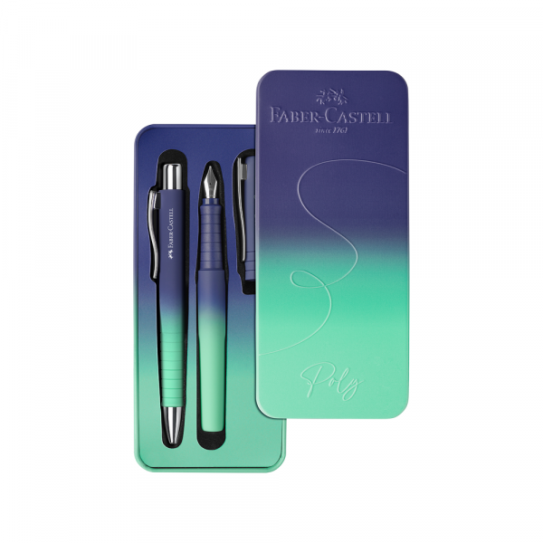 Faber Castell Set Faber Castell Poly hemijska olovka + naliv pero M Buzzing blue 241055