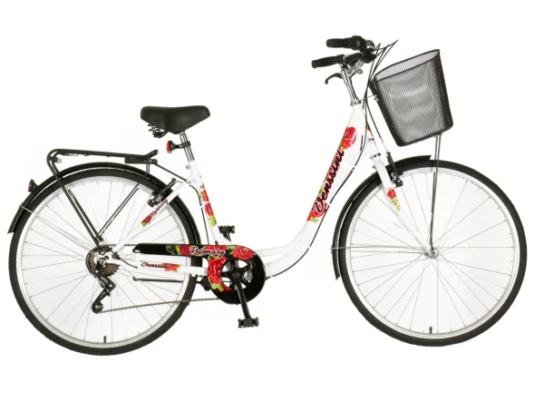 Bicikla city Vennsini diamante 26/V-BRAKE/6 brzina/sa korpom/belo crvena