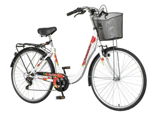 Bicikla city Vennsini diamante 26/V-BRAKE/6 brzina/sa korpom/belo crvena