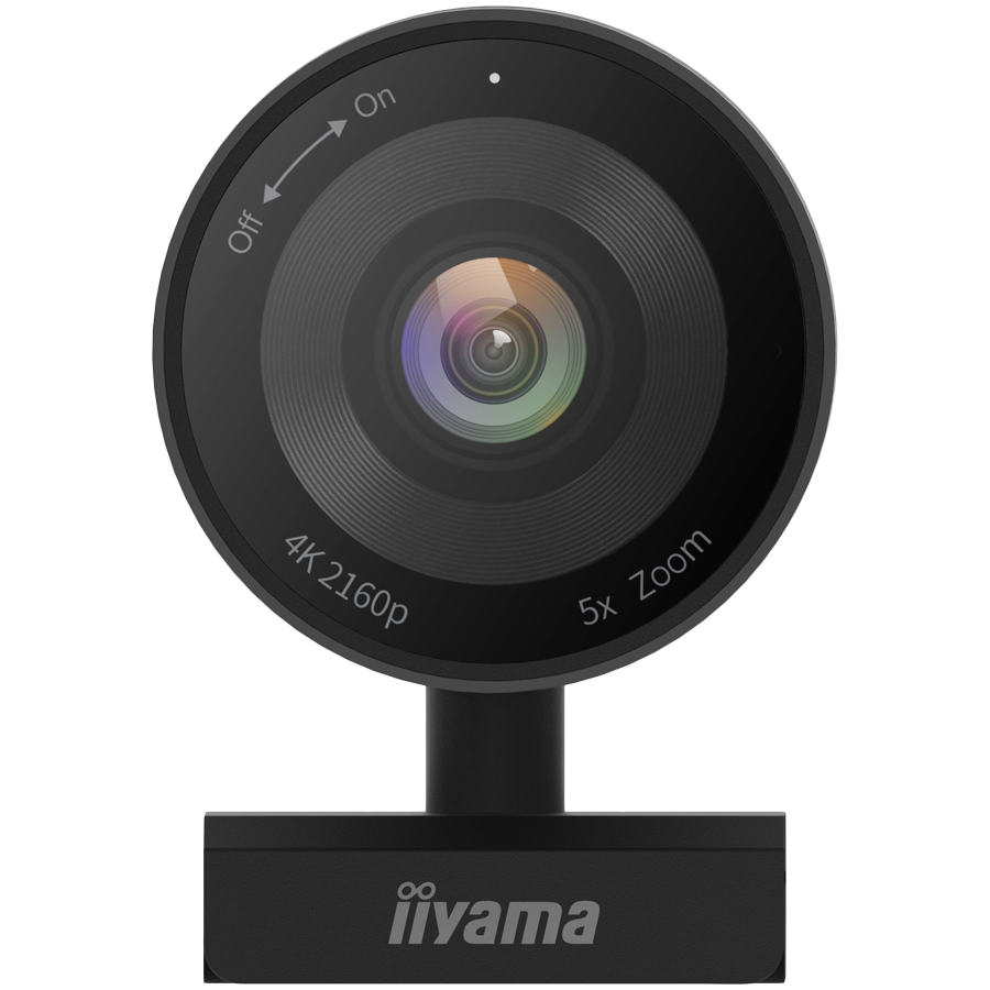 IIYAMA Camera 4K UHD 120degree (FOV), 8MP STARVIS sensor, 5x Zoom, 2D/3D Noise cancelling, Auto Framing, Microphone 2x with 4m voice pickup, easy mount, privacy shutter, connection USB-C~USB-A, Remote control (OSD)