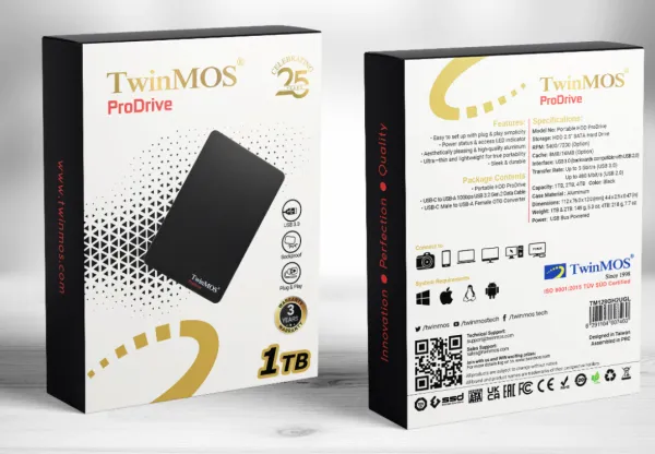 TwinMOS HDD E2.5" 1TB USB 3.0 Eksterni Disk
