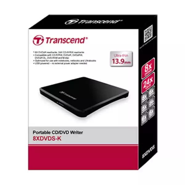 Transcend USB DVD+-R/RW Transcend  TS8XDVDS-K Slim Black