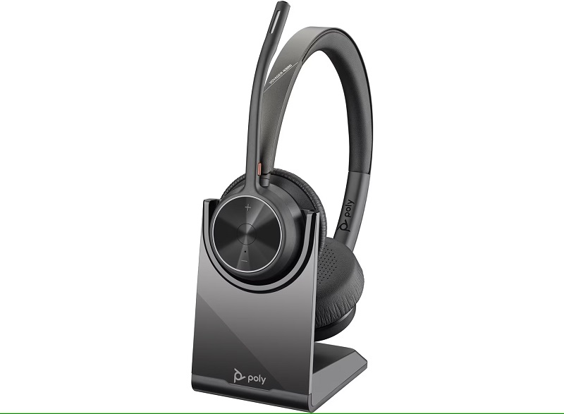 HP Poly Voyager 4320 USB-C Headset +BT700 dongle +Charging Stand, Black