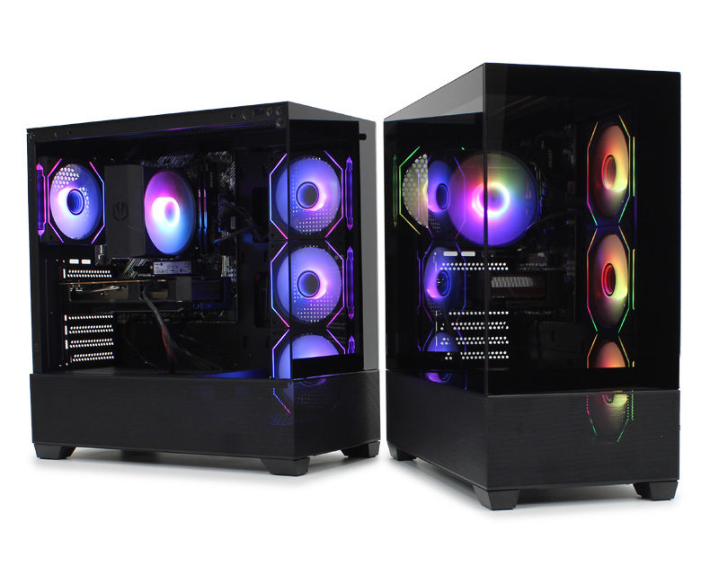 IG-MAX Kućište  X218B-4F V2 ARGB Black Horizon glass