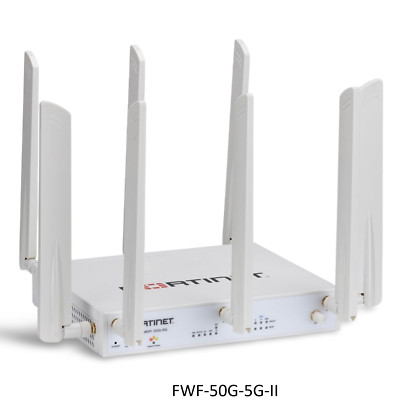 FortiWiFi-50G 5 x GE RJ45 ports (including 4 x Internal Ports, 1 x WAN Ports), Wireless (802.11a/b/g/n/ac/ax) Region Code E