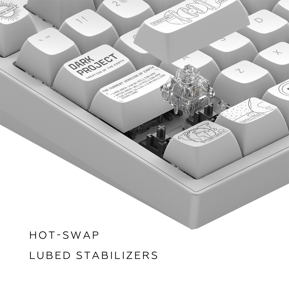 Dark Project ALU Terra Nova R2 White - Wireless Gaming Keyboard (ANSI)