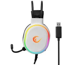 Rampage Slušalice žične gaming Rampage ROGUE RGB bele 36120