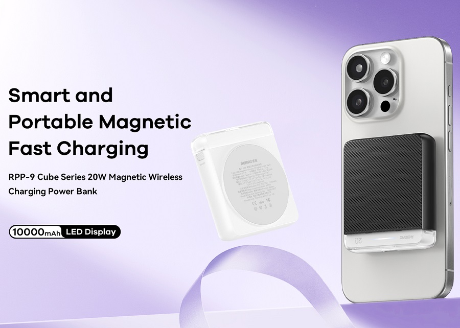 REMAX RPP-9W White 20W Magnetic Wireless Charging Power Bank 10000mAh