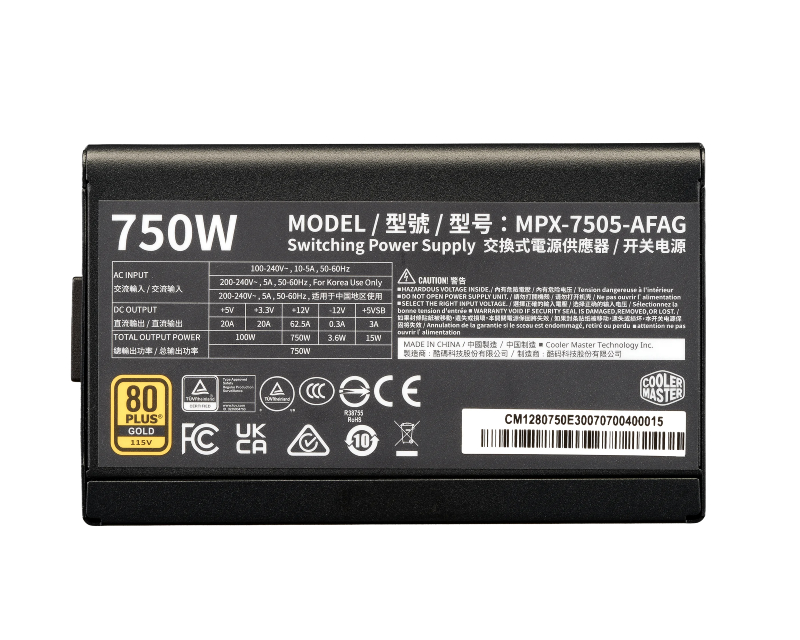 COOLER MASTER Elite Gold 750W napajanje (MPX-7505-AFAG-BEU) 5Y