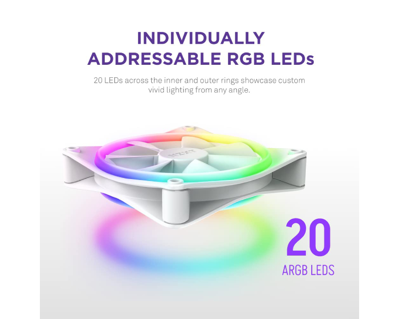 NZXT F140RGB Core 140mm ventilator beli (RF-D14SF-W1)