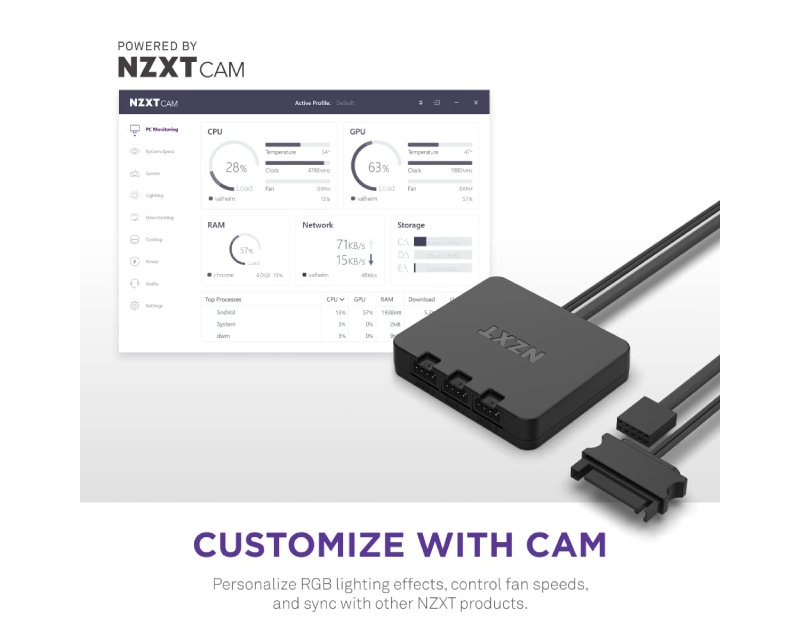 NZXT F140RGB Core 140mm ventilator crni (RF-D14SF-B1)