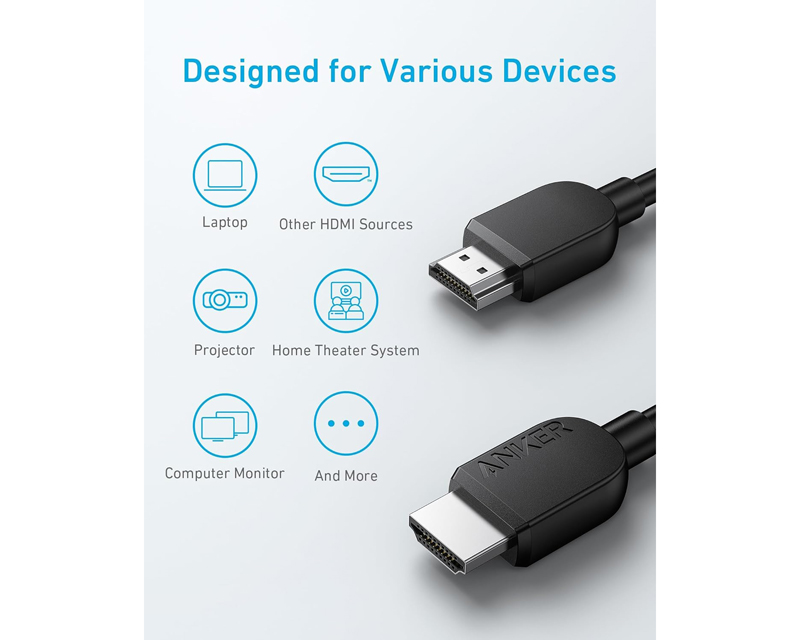 ANKER Video kabl, HDMI - HDMI, 8K, 1.8m, Crni A8742011