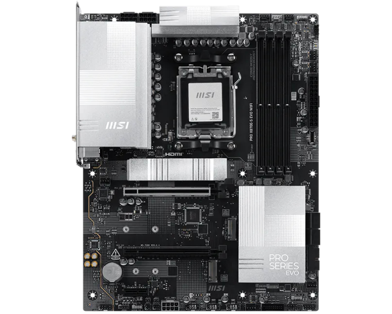 MSI PRO X870E-S EVO WIFI - AMD AM5, DDR5, Wi-Fi 7