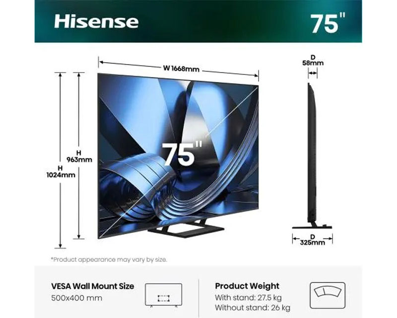Hisense 75U7Q ULED Mini-LED 4K UHD Smart TV