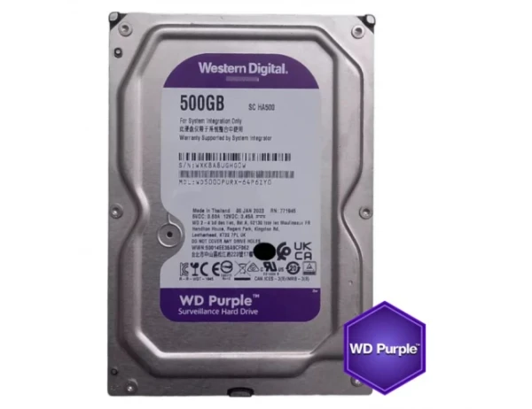 WD Hard disk 500GB SATA3 Western Digital 16MB WD5000PURX Purple