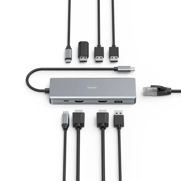 Hama USB Hub 9 porta Hama/2 x HDMI/USB-A/USB-/ LAN/RJ-45