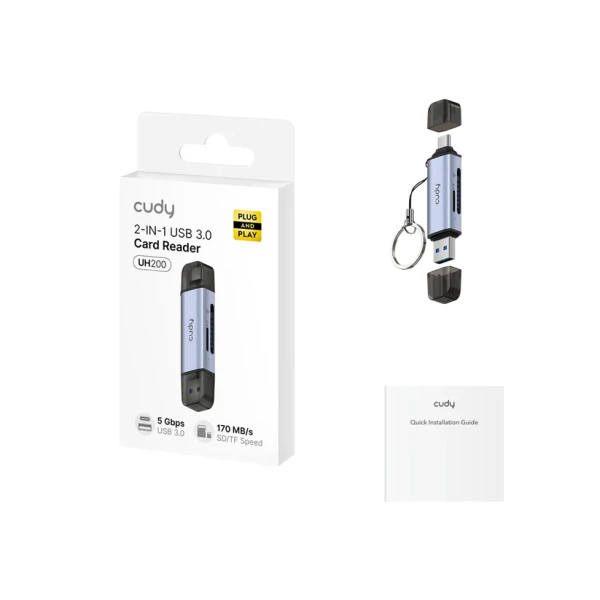 CUDY USB 3.0 čitač kartica Cudy 2u1 Dual SD/TF UH200