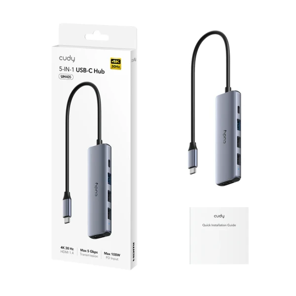 CUDY Adapter-konverter Cudy UH405 USB Tip C 1xUSB-A 3.0/2xUSB-A 2.0/HDMI
