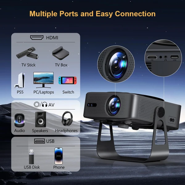 Zeus P7-Ultra Projektor Full HD, 7000 Lumena, Android 12