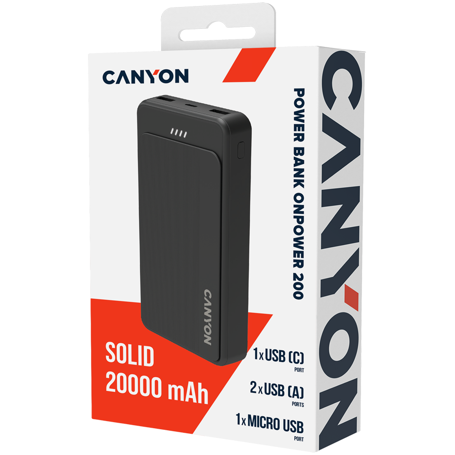 CANYON power bank OnPower 200  20000mAh Black