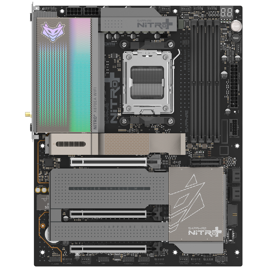 SAPPHIRE AMD X870E AM5 NITRO+ Matična Ploča - DDR5, PCIe 5.0, Wi-Fi 7