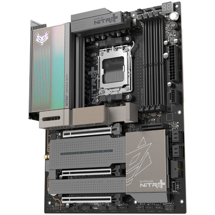 SAPPHIRE AMD X870E AM5 NITRO+ Matična Ploča - DDR5, PCIe 5.0, Wi-Fi 7