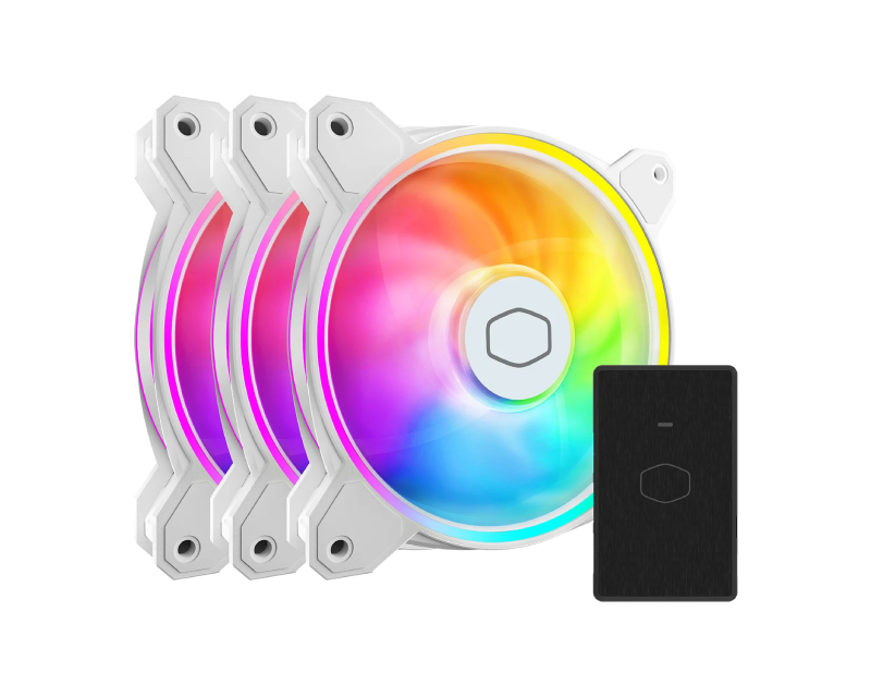 COOLER MASTER Master Fan MF120 HALO2 3in1 White edition 120mm ventilator beli (MFL-B2DW-213P2-R2)